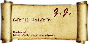 Gáll Jolán névjegykártya